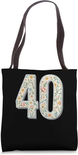 40 Years Old Vintage 40th Birthday Tee Wildflower Women Tote Bag