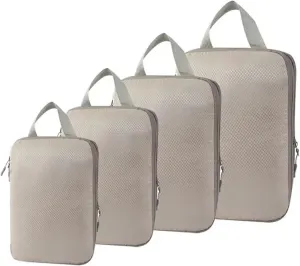 4Pcs Travel Compression Packing Cubes Bag Portable Suitcase Clothes Organizers Luggage Storage Cases Drawer Bags