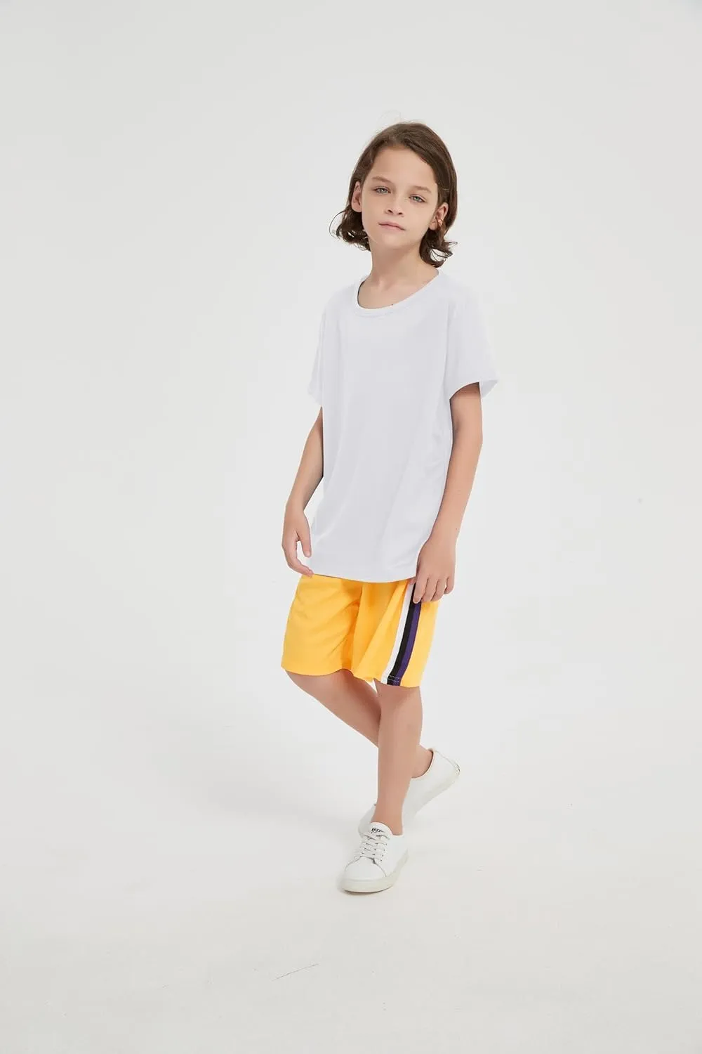 5-Pack Kids/Boys/Youth Mesh Athletic Quick Dry Shirts Youth Activewear Moisture Wicking Short Sleeve T-ShirtsAge 4-15Years