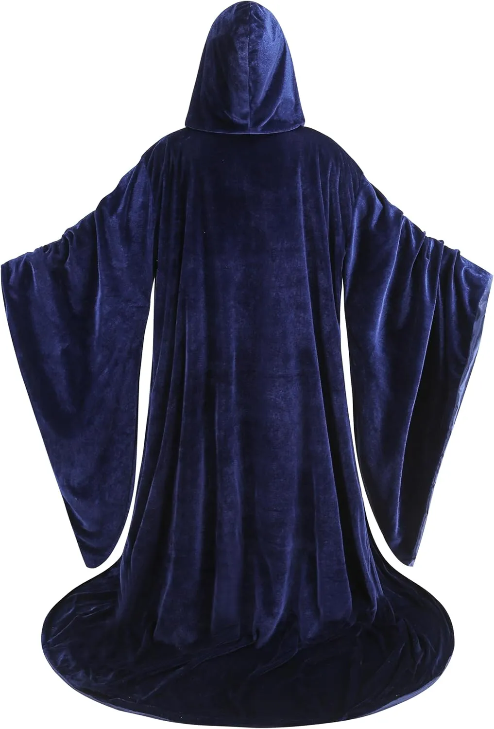 Adult Wizard Robe Warlock Cloak Costume with Sleeves Satin Robe with Hood Halloween
