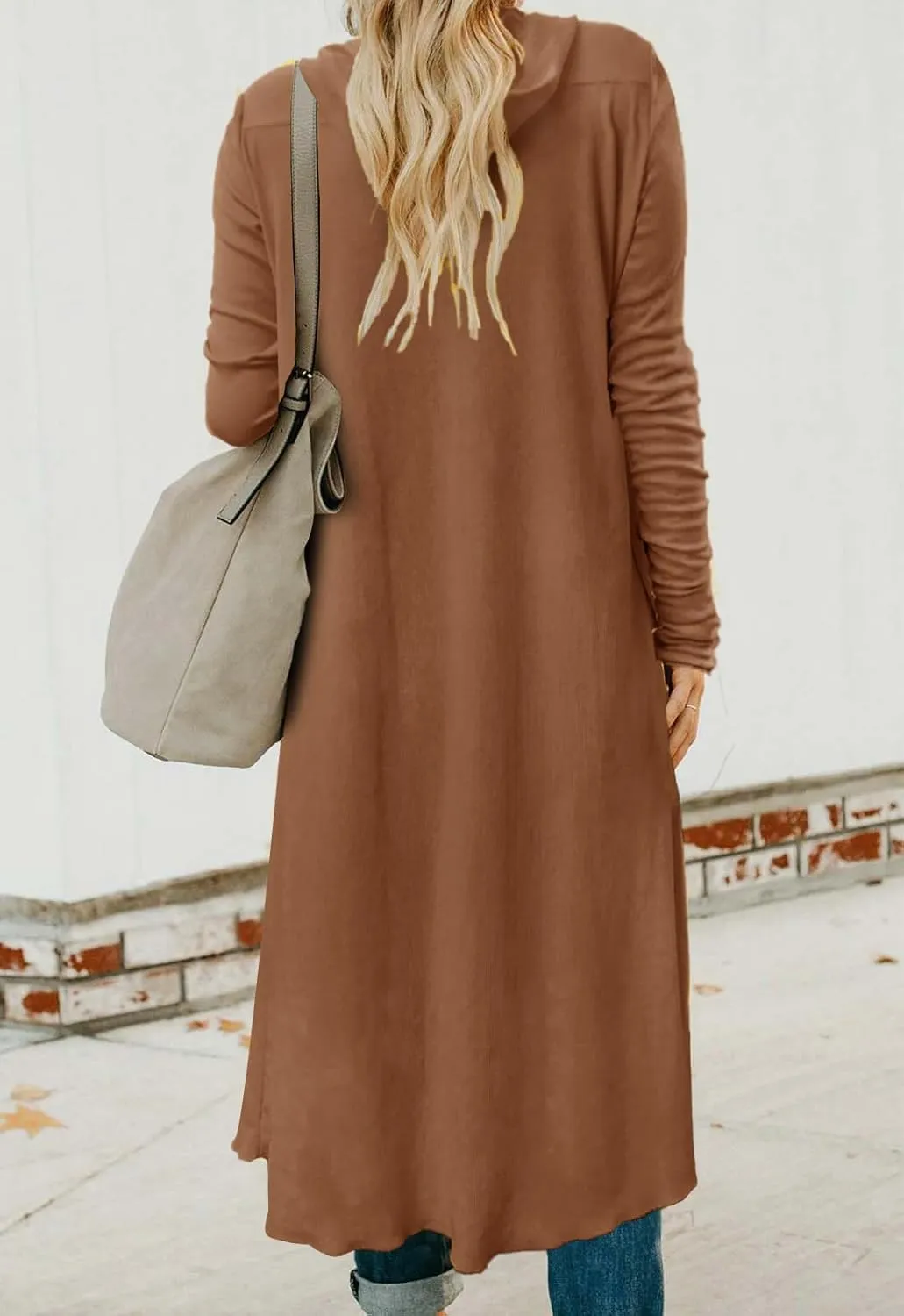 Alaster Queen Women's Hooded Long Cardigans Open Front Long Sleeve Lightweight Cardigan for Women with Pockets