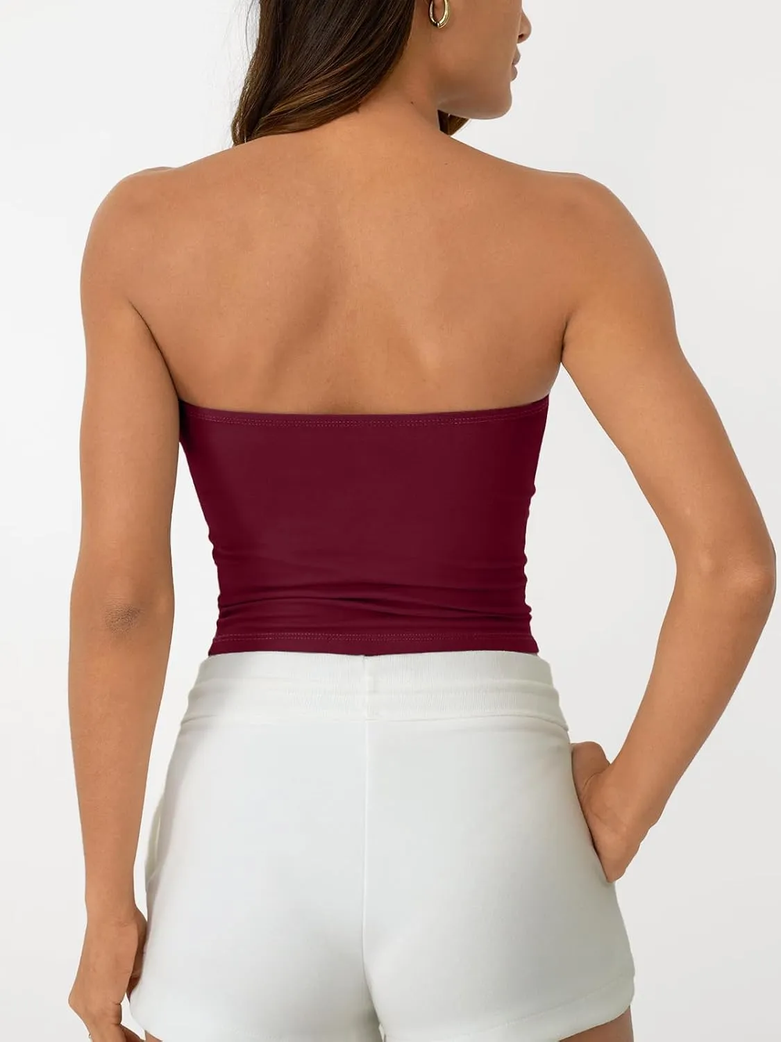 AUTOMET Tube Tops Strapless Crop Tops Basic Backless Sleeveless Bandeau Going Out Cute 2025 Summer Clothes
