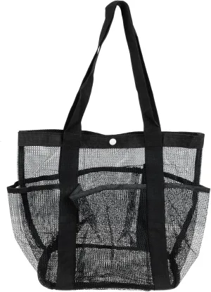 Beach Toiletry Bag Portable Dorm Shower Sand Toys Shower Basket Beach Toy Tote Reusable Grocery Bags Dorm Essentials Dorm Room Decor Multiple Pockets Net Laundry Bag Shopping