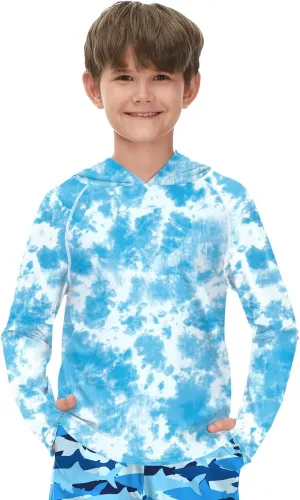 BesserBay Boys Sun Protection Hooded Long Sleeve Rashguard Shirt 1-14 Years