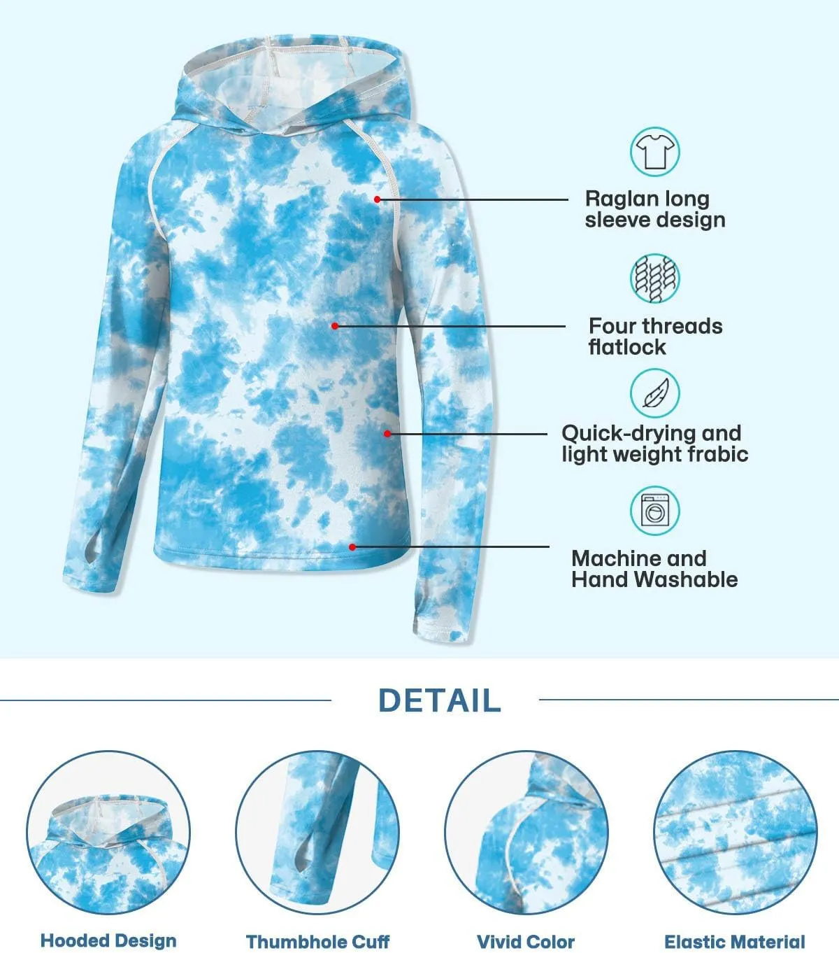 BesserBay Boys Sun Protection Hooded Long Sleeve Rashguard Shirt 1-14 Years