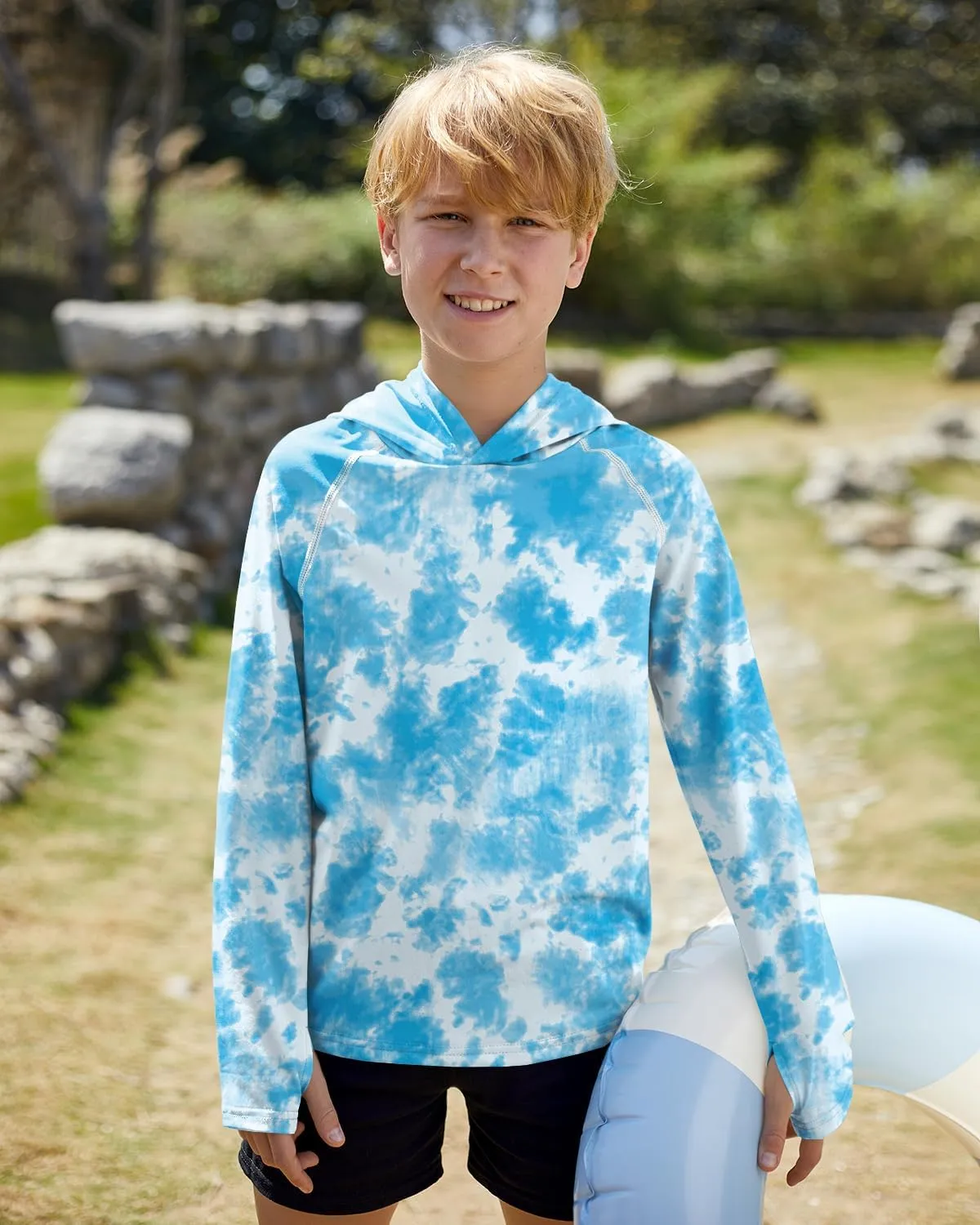 BesserBay Boys Sun Protection Hooded Long Sleeve Rashguard Shirt 1-14 Years