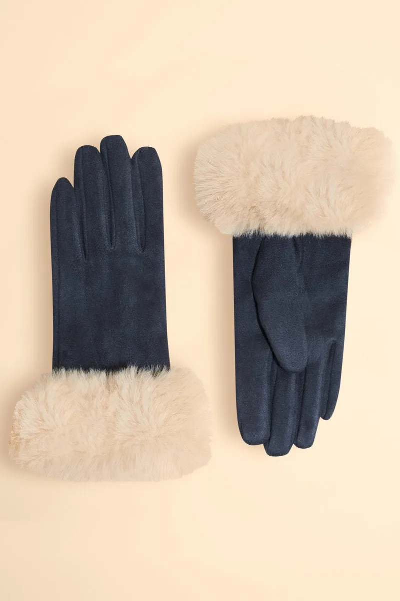 Bettina Faux suede gloves