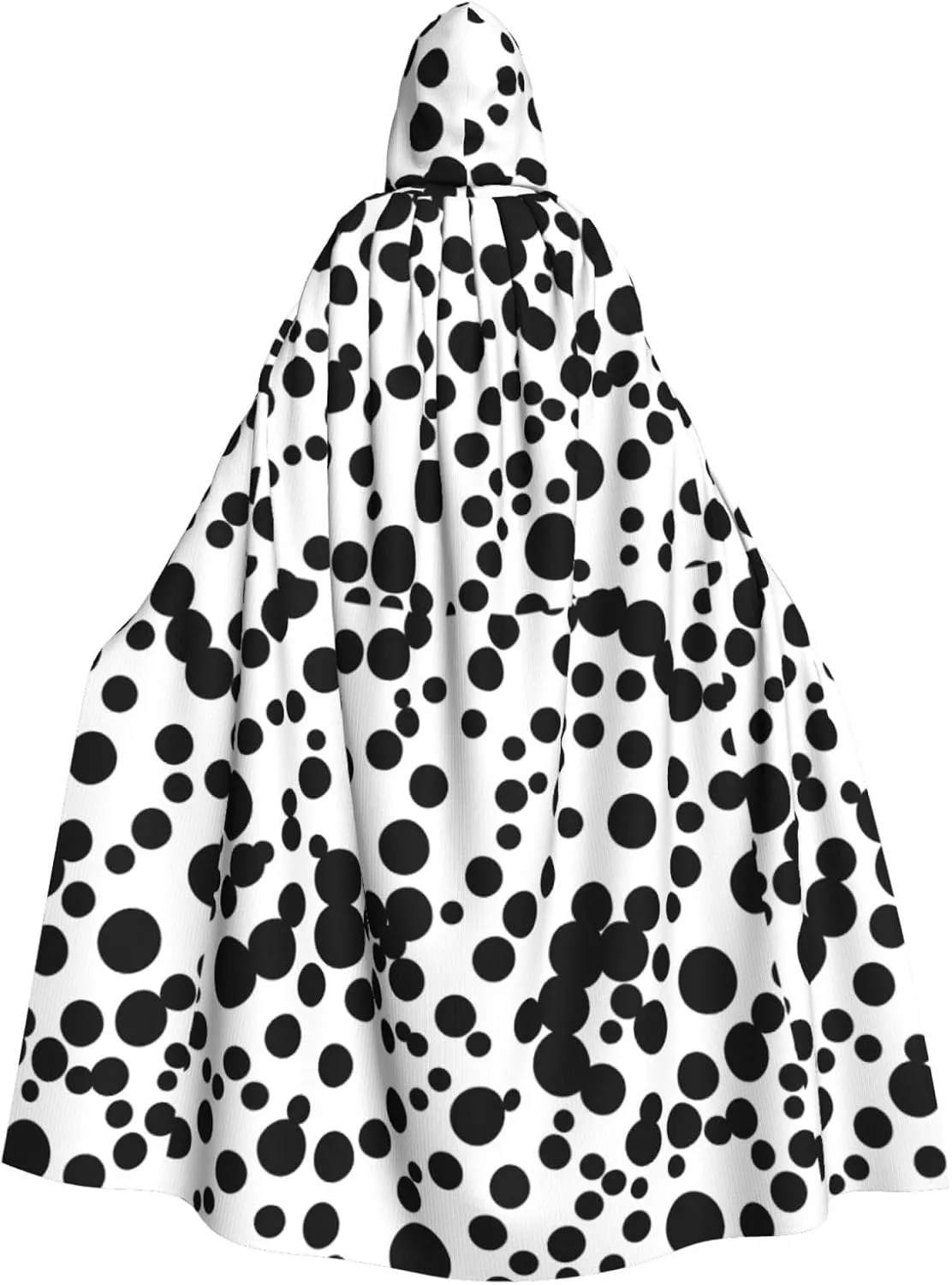 Black & White Big Dot Hooded Cloak Adults Stylish Cape for Carnivals Themed Parties Cosplays Costume Party Supplies