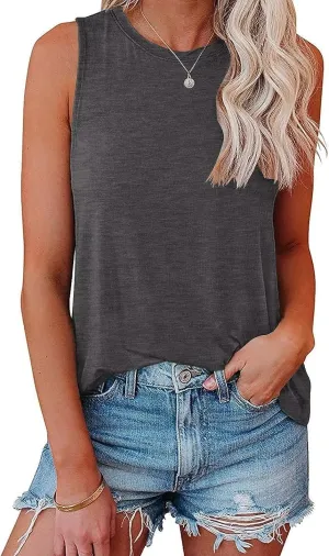 Bliwov Womens Summer Tank Tops Beach Vacation Fashion Outfits Clothes Loose Fit Casual Spring Sleeveless Shirts Blouses