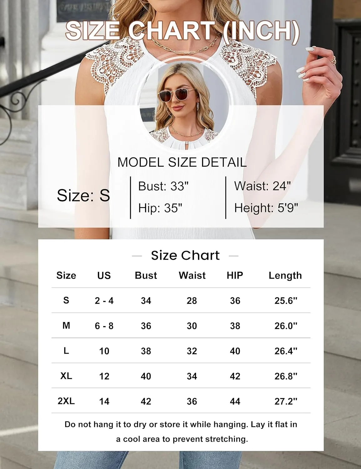 Blooming Jelly Women's Dressy Casual Blouses Business Work Outfits Summer Sleeveless Tank Top Lace Sleeve Keyhole Shirts