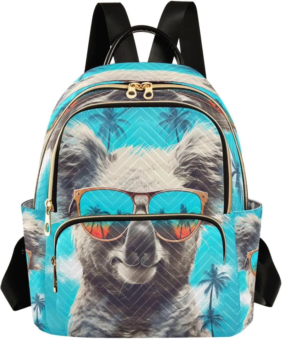 Blue Sunglasses Koala Palm Backpack Purse for Women Fashion Small Mini Daypack Purse for Lady Anti-theft Shoulder Bag Back Pack Handbag Lady Purse