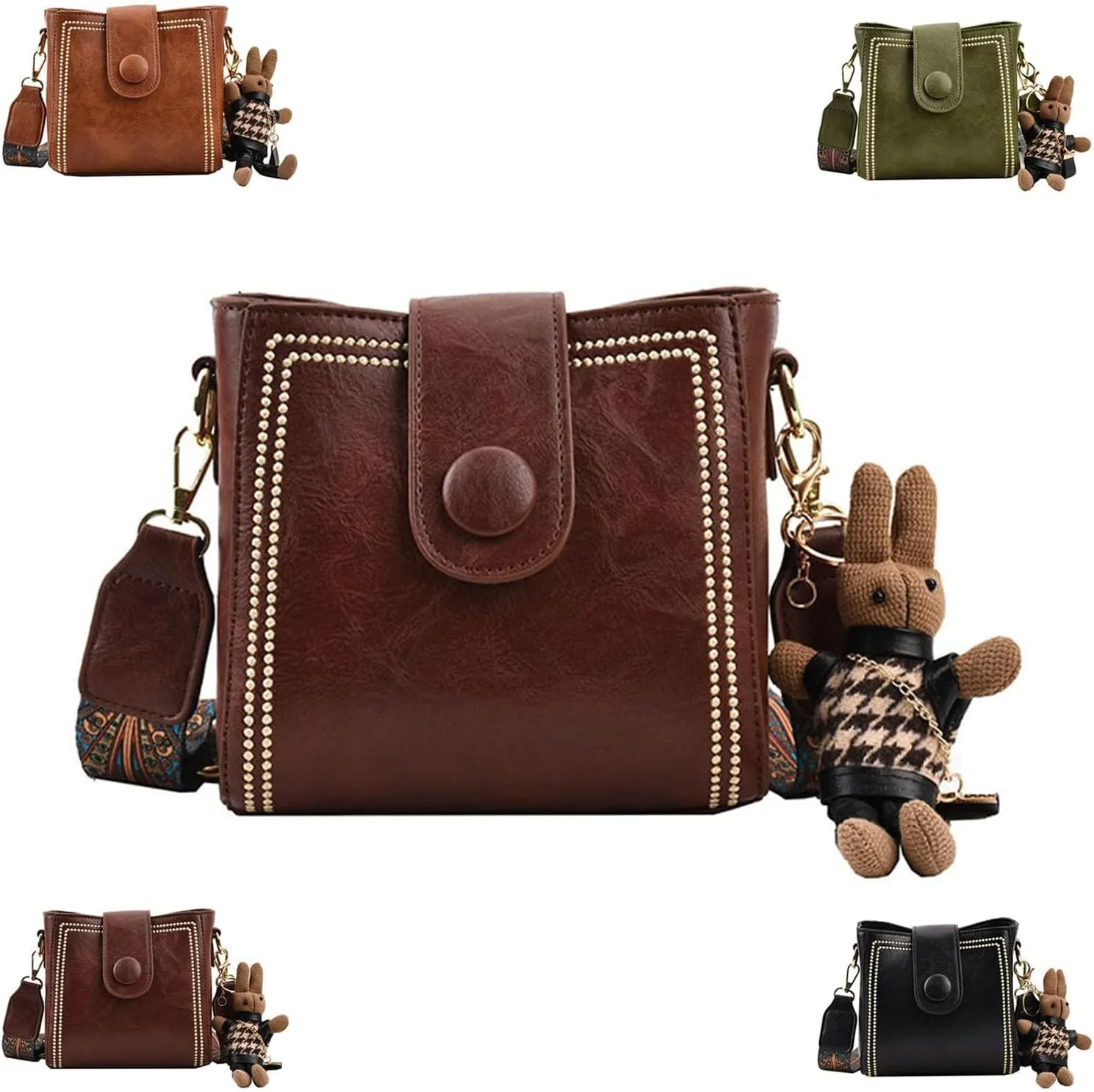 Bootara Bucket Bag,Vintage Crossbody Bag With Adjustable Shoulder Strap,Womens Retro Water bucket shoulder bag