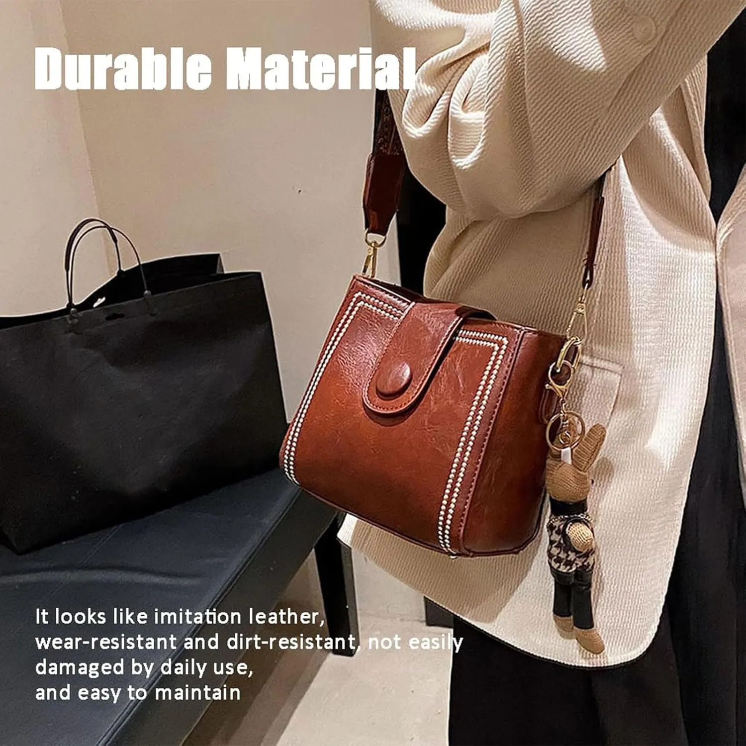 Bootara bucket bag,Vintage Fashion Bag with Adjustable Wider Shoulder Strap,for women