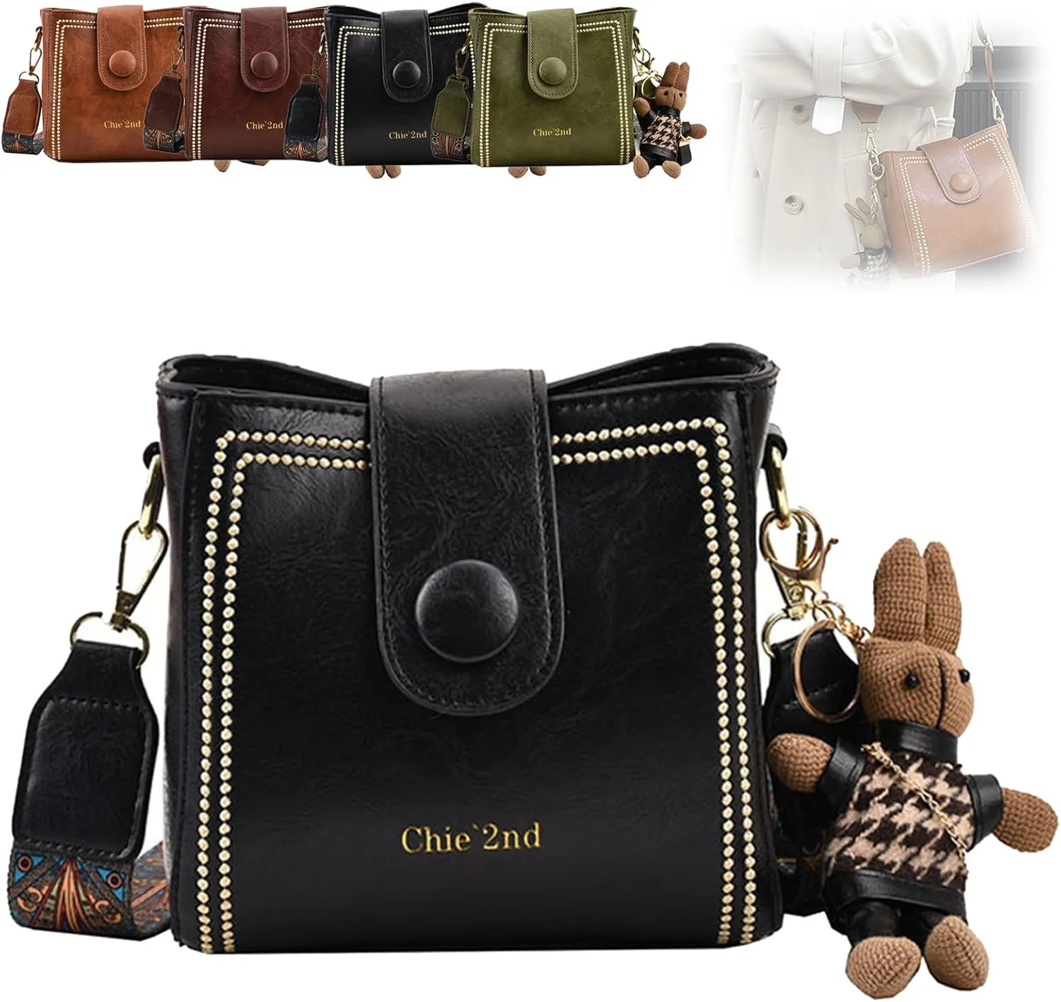 Bootara bucket bag,Vintage Fashion Bag with Adjustable Wider Shoulder Strap,for women