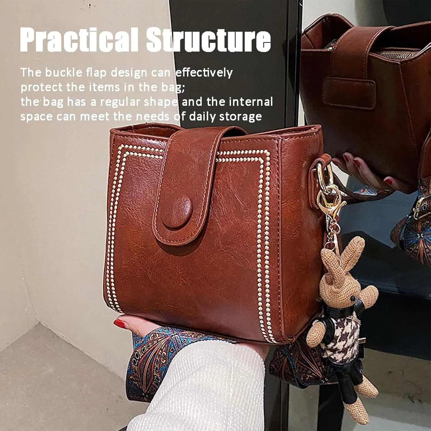 Bootara bucket bag,Vintage Fashion Bag with Adjustable Wider Shoulder Strap,for women