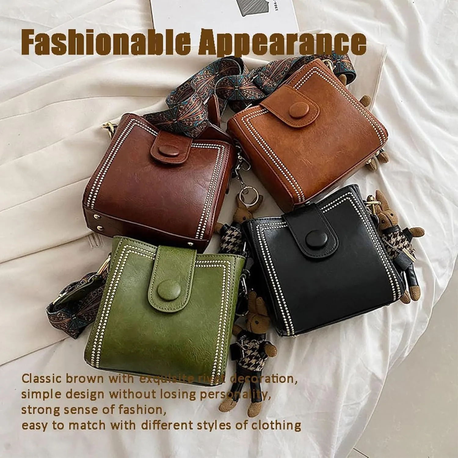 Bootara bucket bag,Vintage Fashion Bag with Adjustable Wider Shoulder Strap,for women