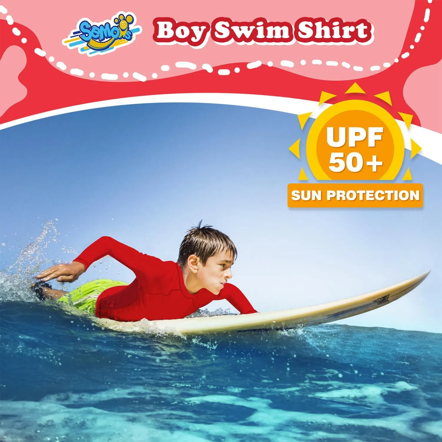 Boys' Rash Guard Long Sleeve UPF 50 Sun Shirts for Toddler Kids Rashguard Water Swimming