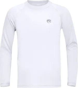 Boys UPF 50  Swim Shirt Long Sleeve, 1 or 2 Pack UV Sun Protection Rash Guard, Youth Kids SPF Water Shirts for Beach Surf