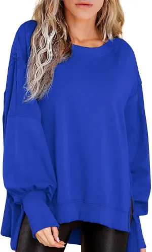 BWQ Womens Oversized Sweatshirt Crewneck Long Sleeve Shirts Pullover Sweatshirts S-2XL