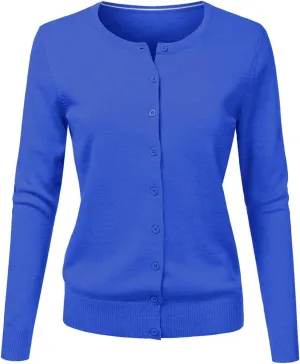 Cardigans for Women Lightweight 2025 Summer Casual Fashion Long Sleeve Round Neck Open Front Button Down Knit Sweater