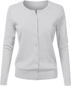 Cardigans for Women Lightweight 2025 Summer Casual Fashion Long Sleeve Round Neck Open Front Button Down Knit Sweater