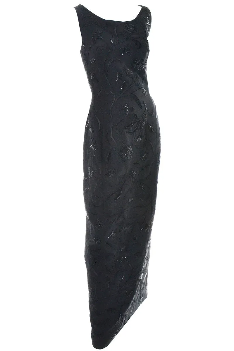 Carmen Marc Valvo Vintage 1990s Beaded Dress Bolero Jacket