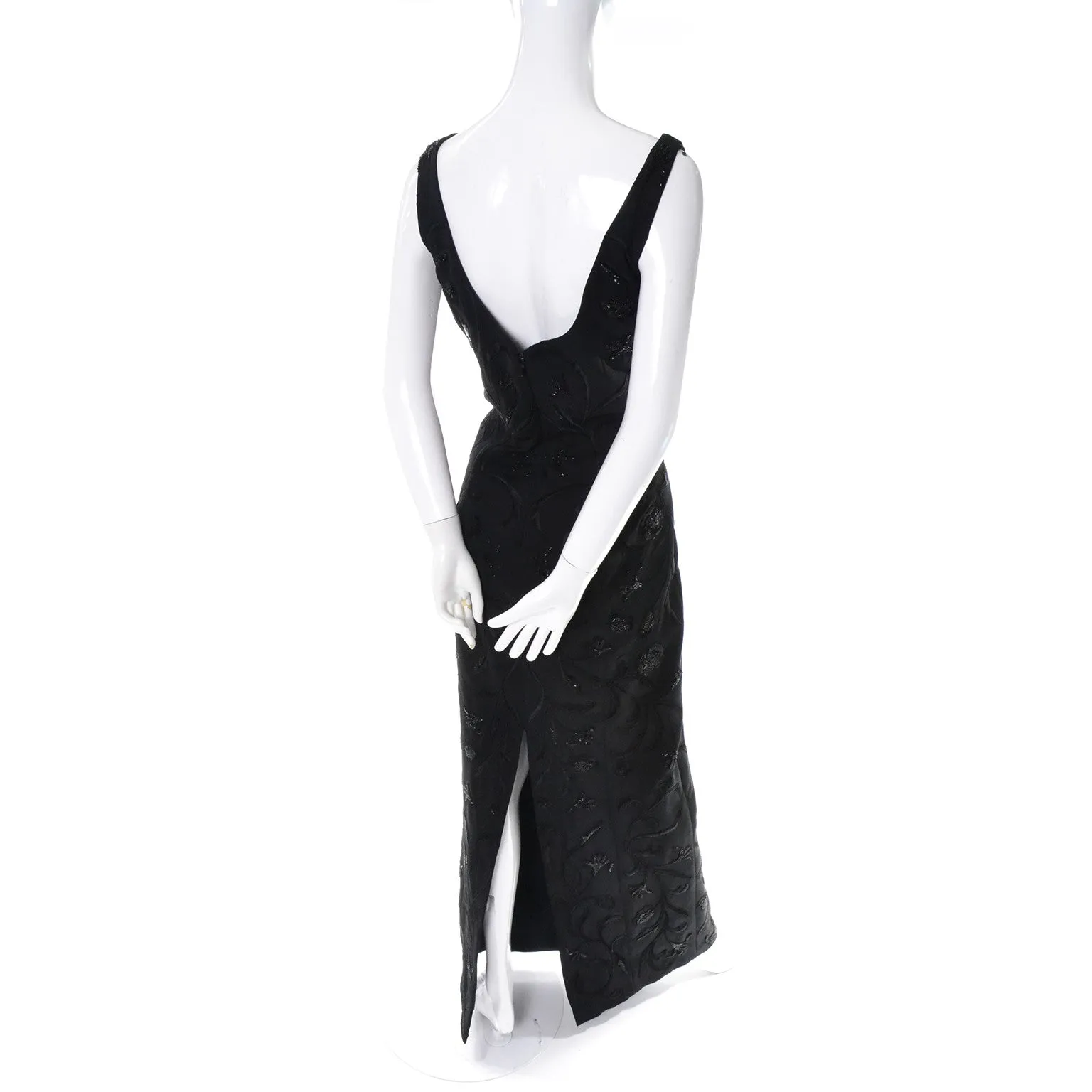 Carmen Marc Valvo Vintage 1990s Beaded Dress Bolero Jacket