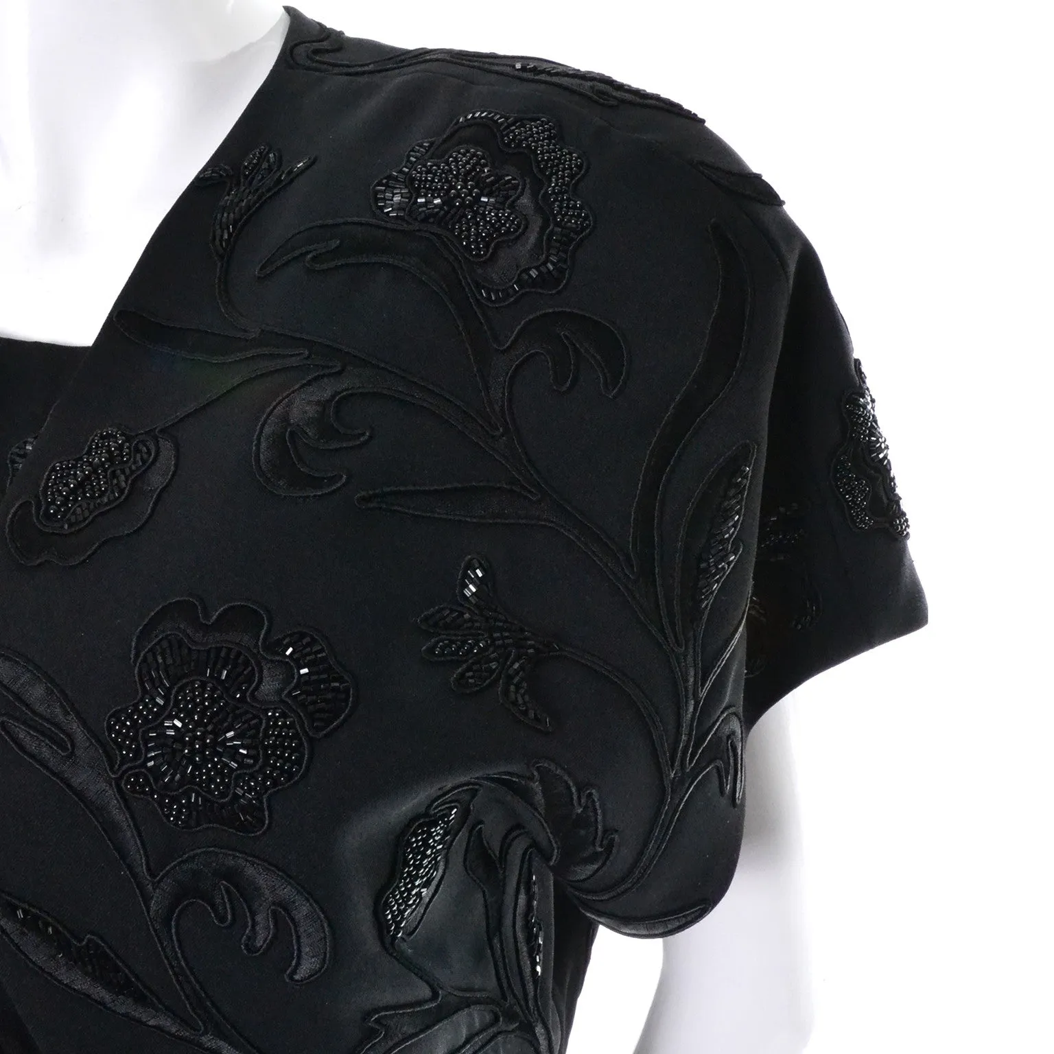 Carmen Marc Valvo Vintage 1990s Beaded Dress Bolero Jacket