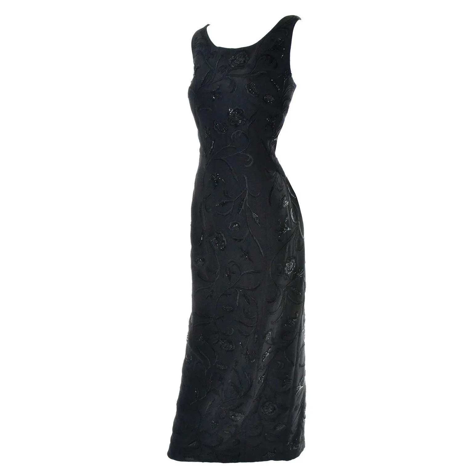 Carmen Marc Valvo Vintage 1990s Beaded Dress Bolero Jacket