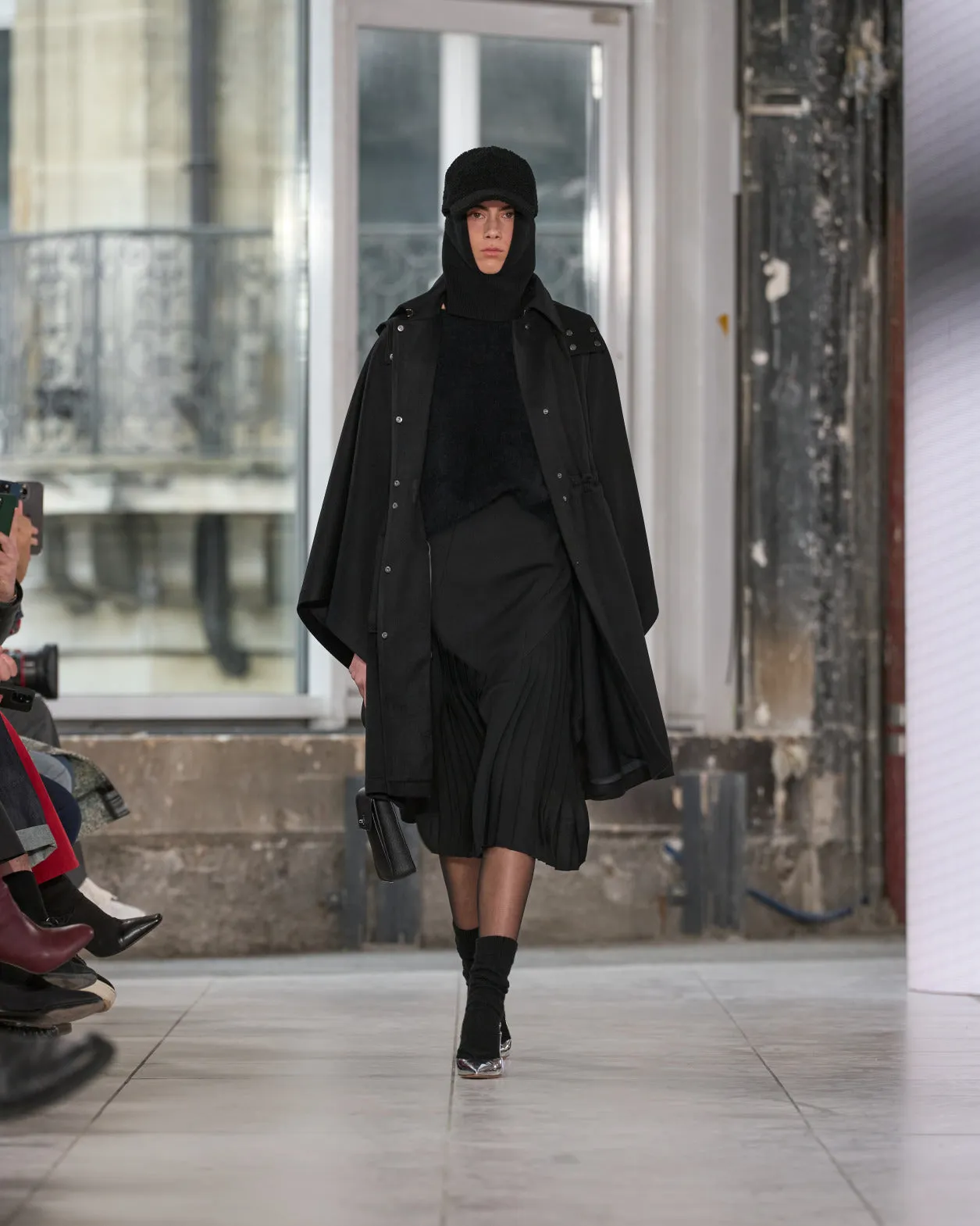Cashmere Cape with Detachable Hood and Storm-System Finish