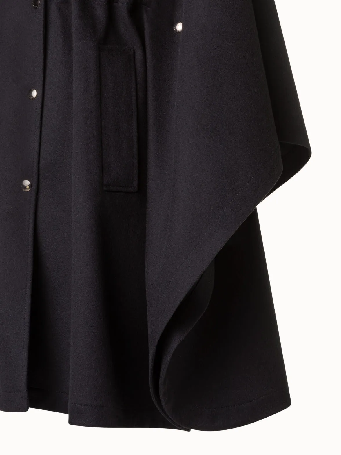 Cashmere Cape with Detachable Hood and Storm-System Finish