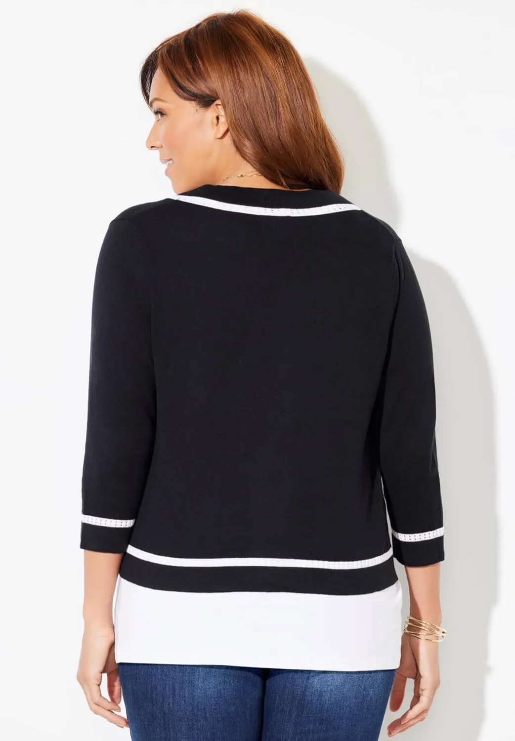 Catherines Women's Plus Size Trimmed Shrug Cardigan