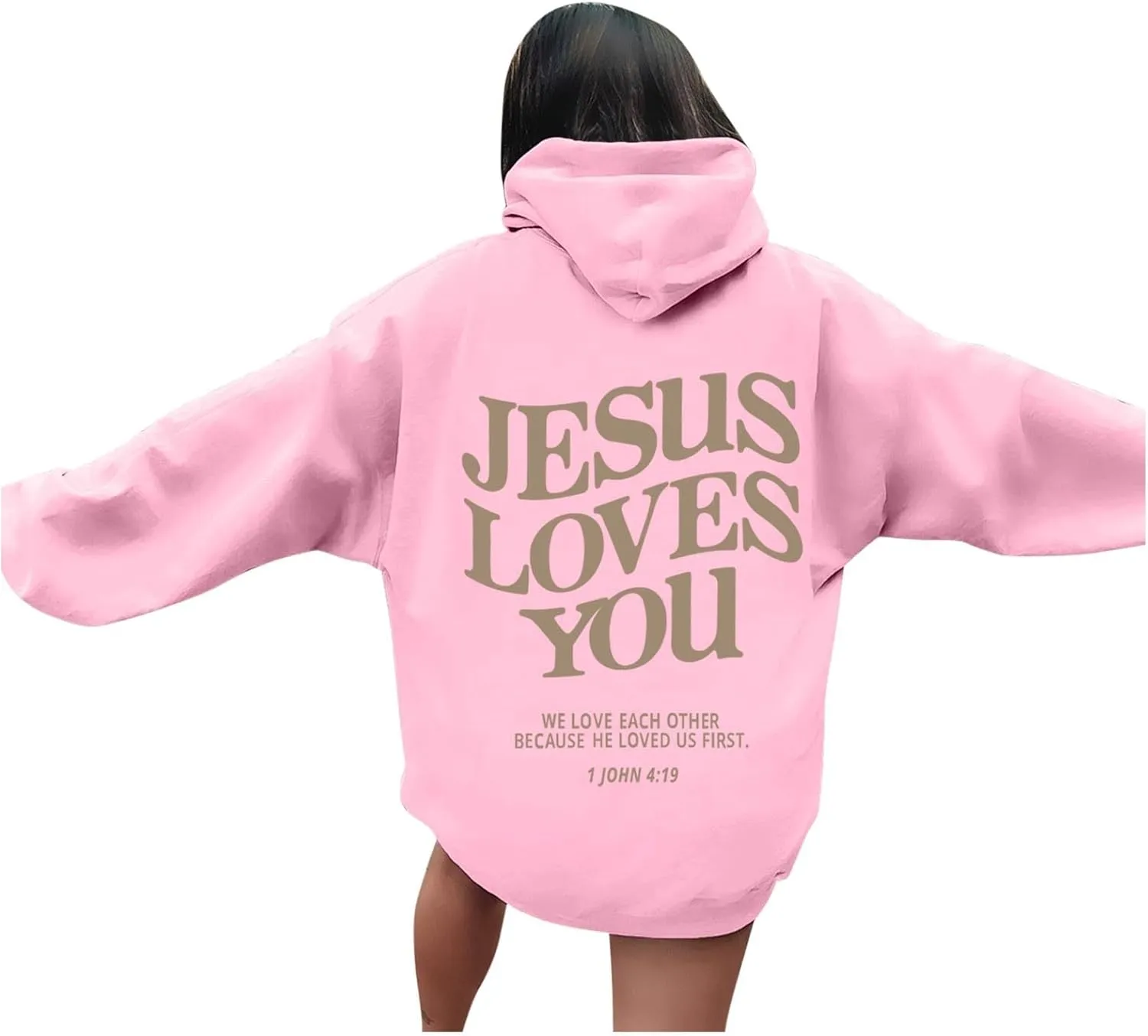 Christian Sweatshirt Women Jesus Loves You,Trust in The Lord Long Sleeve Letter Printed Hoodies