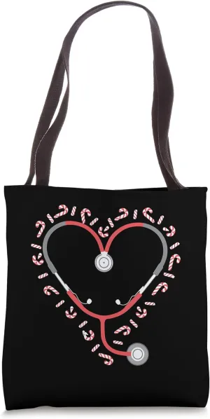 Christmas Nurse Stethoscope Xmas Candy Heartbeat Doctor Tote Bag