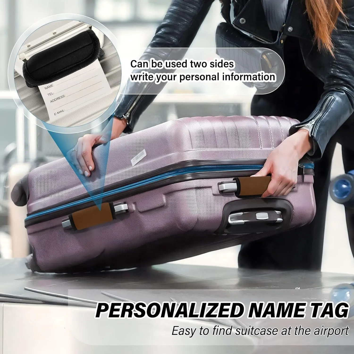 Coconut Brown Luggage Handle Wrap 2 Pack, Neoprene Handbag Grip Cover Protector with Hook and Loop Soft Grip Handle Cover for Suitcase Shopping Bag
