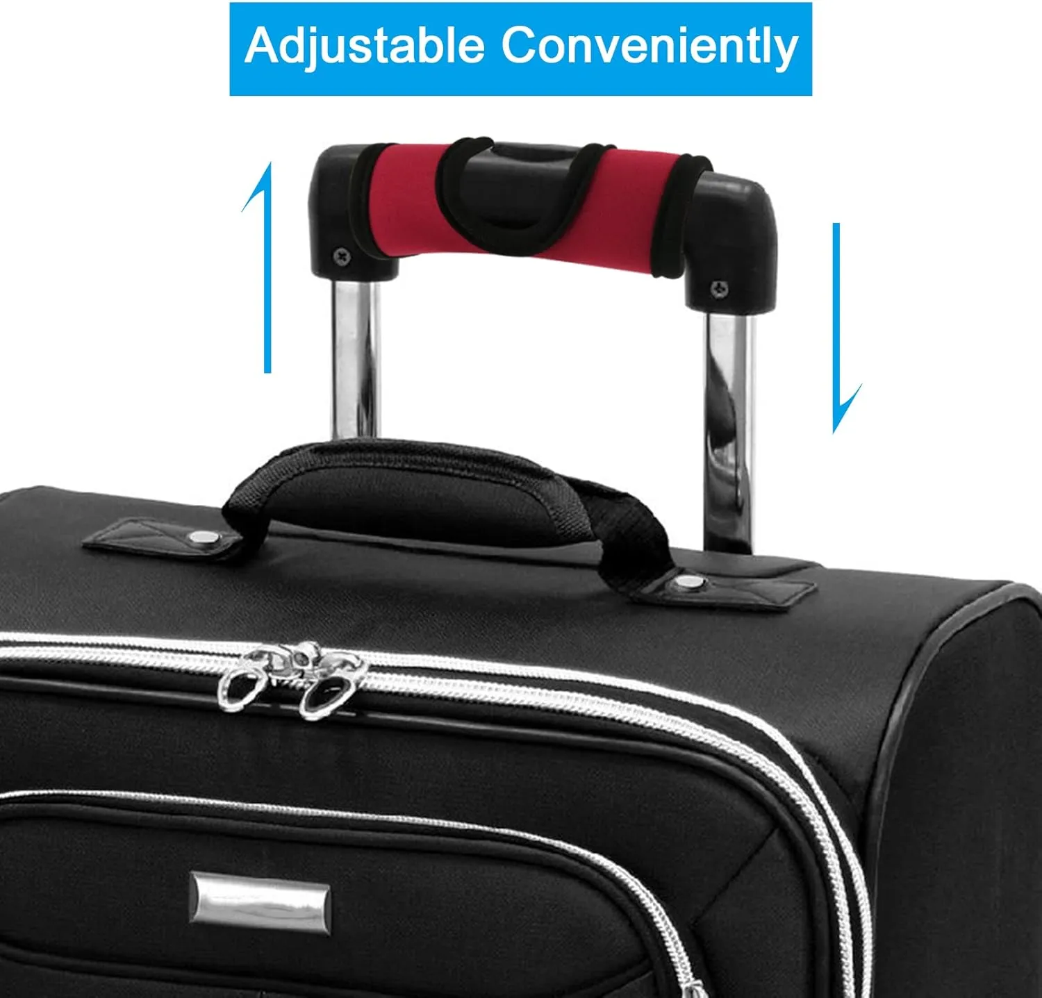 Cosmos 5 Pcs Neoprene Luggage Handle Wrap Soft Grip Handle Cover Luggage Identifier with Hollow Design for Push-Button Handle Trolley Handle and Travel Suitcase Trolley Case (Multi Color)