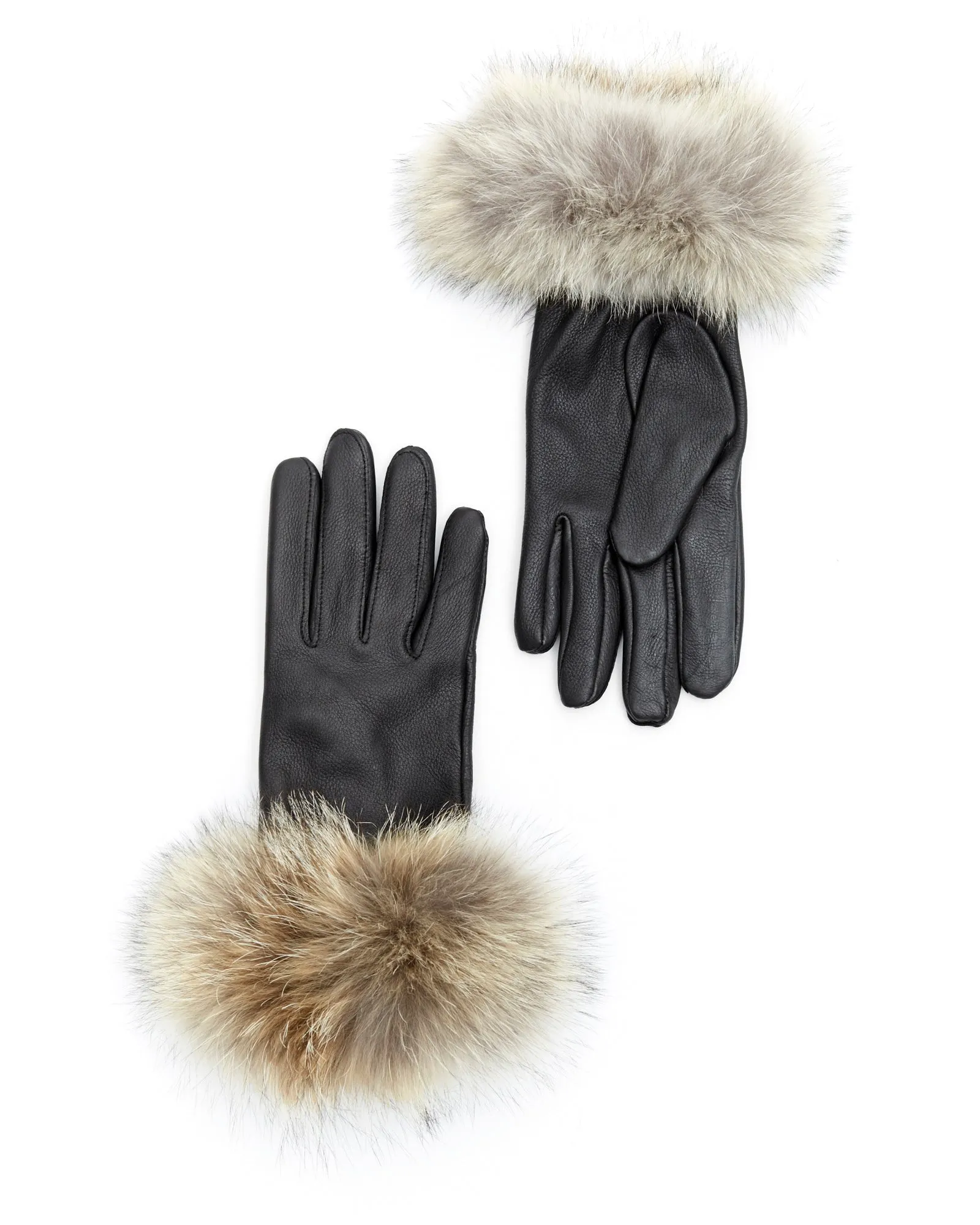 Coyote Fur-Trimmed Gloves