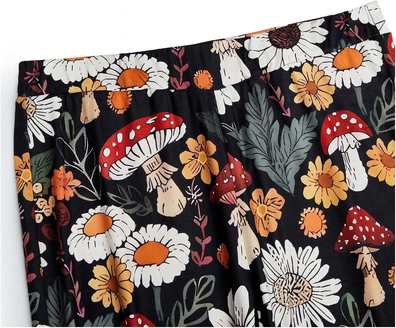COZYEASE Women's Plus Size Floral Print Flare Pants Boho Elastic High Rise Bell Bottom Long Trousers
