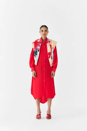 CREAM IKIGAI BOLERO WITH SHIRT DRESS