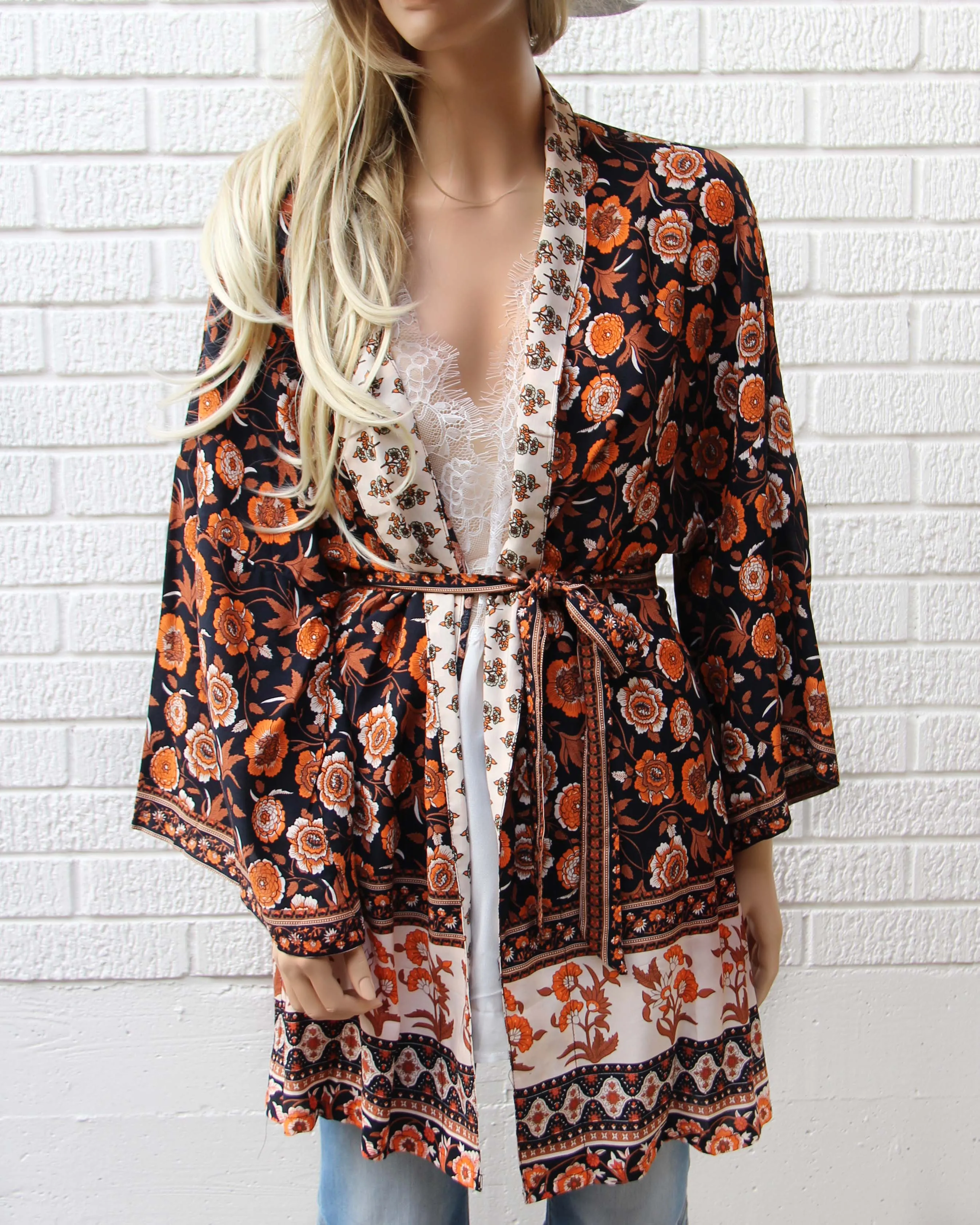 Crimson Magnolia Kimono