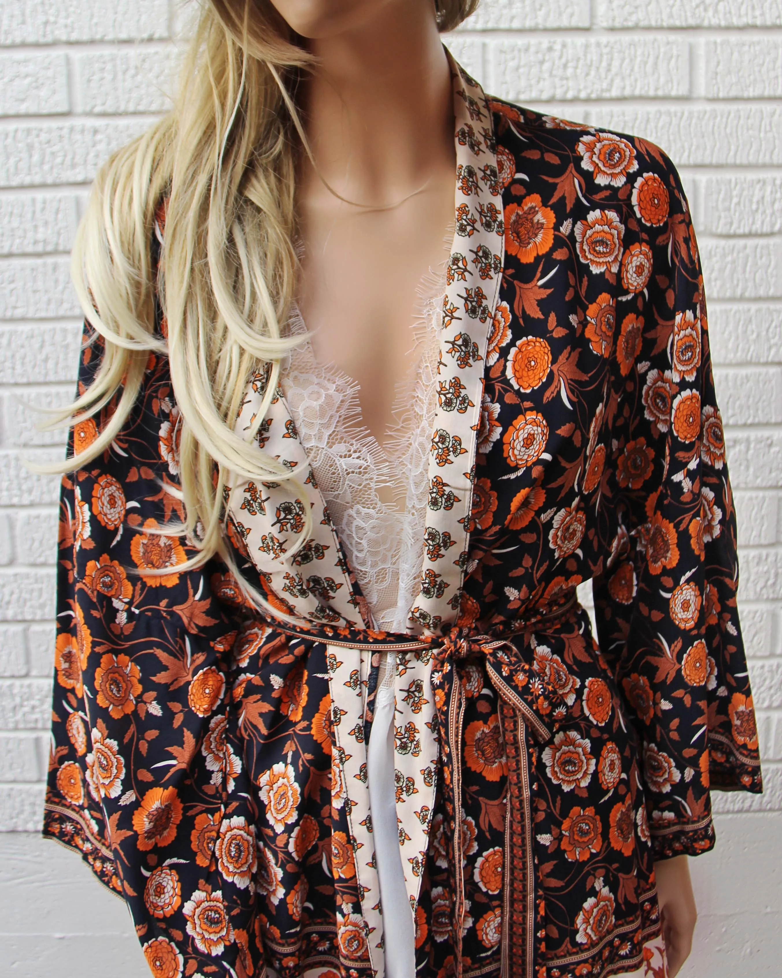 Crimson Magnolia Kimono