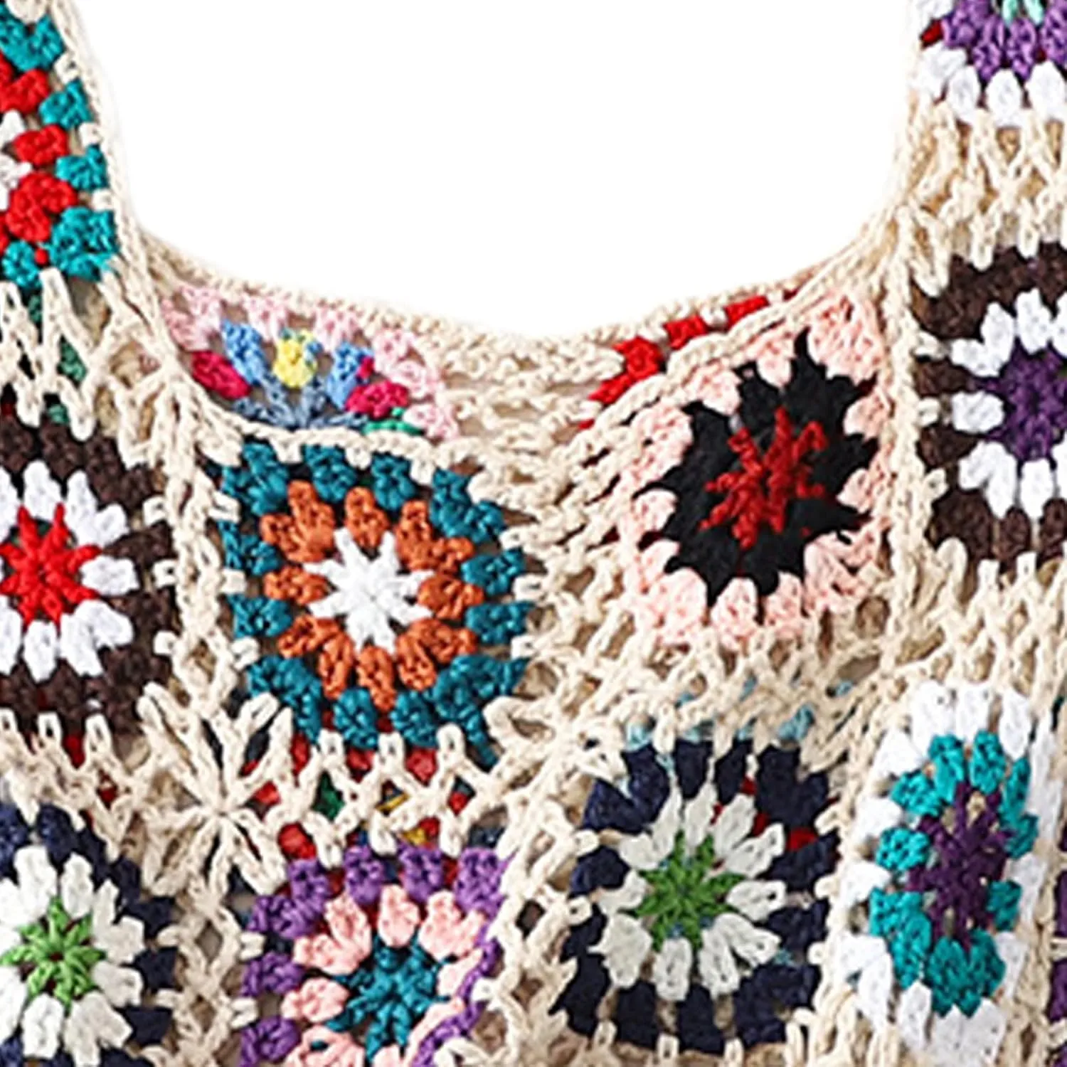 Crochet Tops Women Y2k Knit Vest Tank Top Knitted Daisy Camisole Hollow Out Crochet Crop Tops Summer Clothes