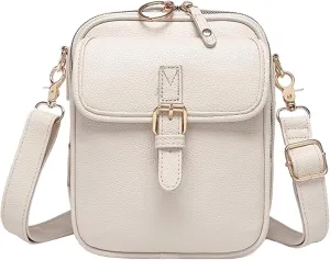 Crossbody Leather Bag, Vintage Vegan Leather Crossbody Messenger Bag with 10 Card Slots, Lightweight Shoulder Bags for Travel