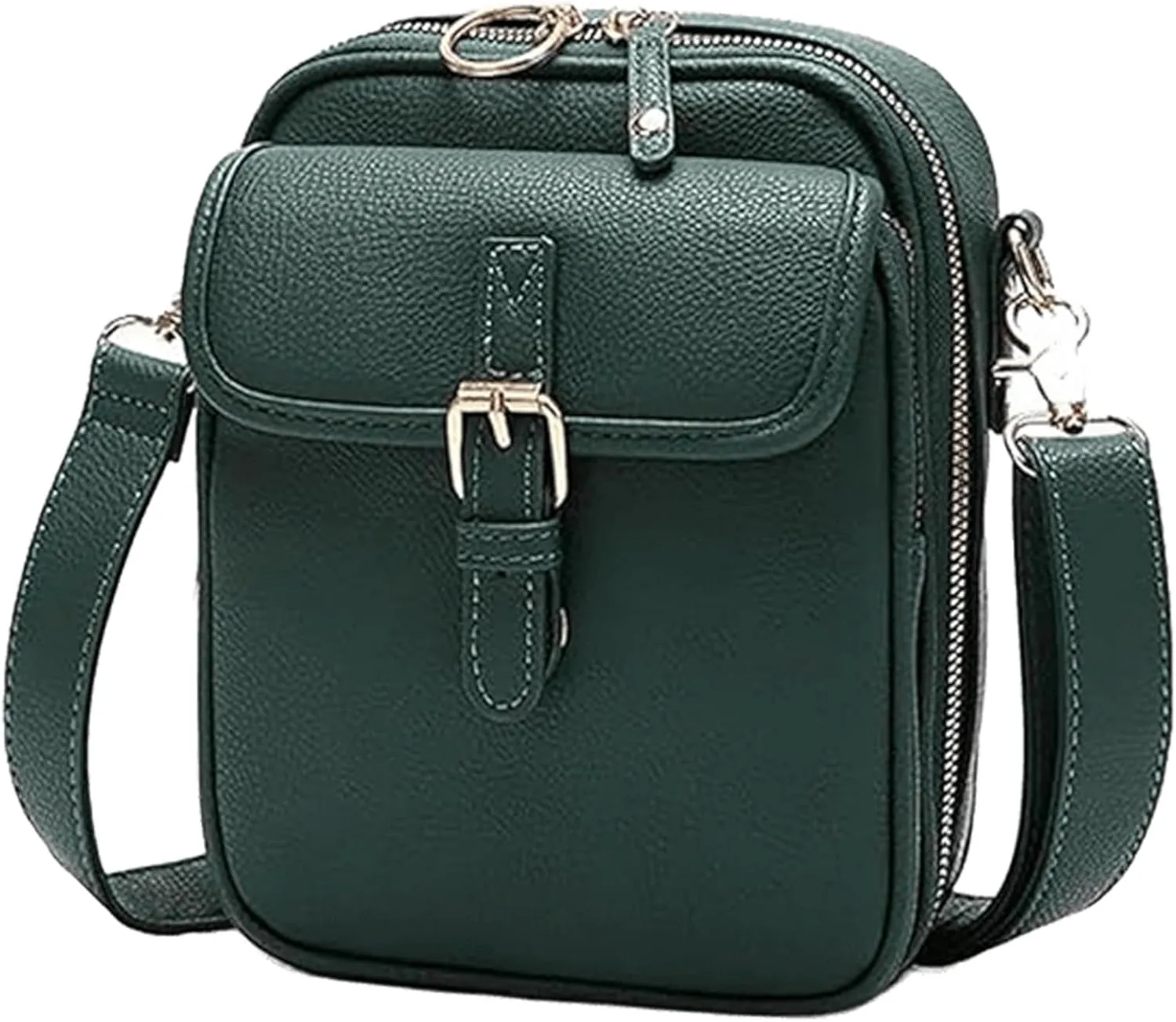 Crossbody Leather Bag, Vintage Vegan Leather Crossbody Messenger Bag with 10 Card Slots, Lightweight Shoulder Bags for Travel