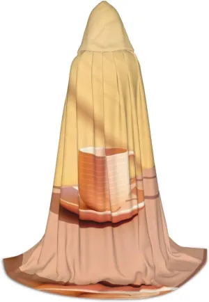 Cup Print Unisex Adults Hooded Cloak Cloaks Perfect for Halloween Role-Playing Masquerade Parties