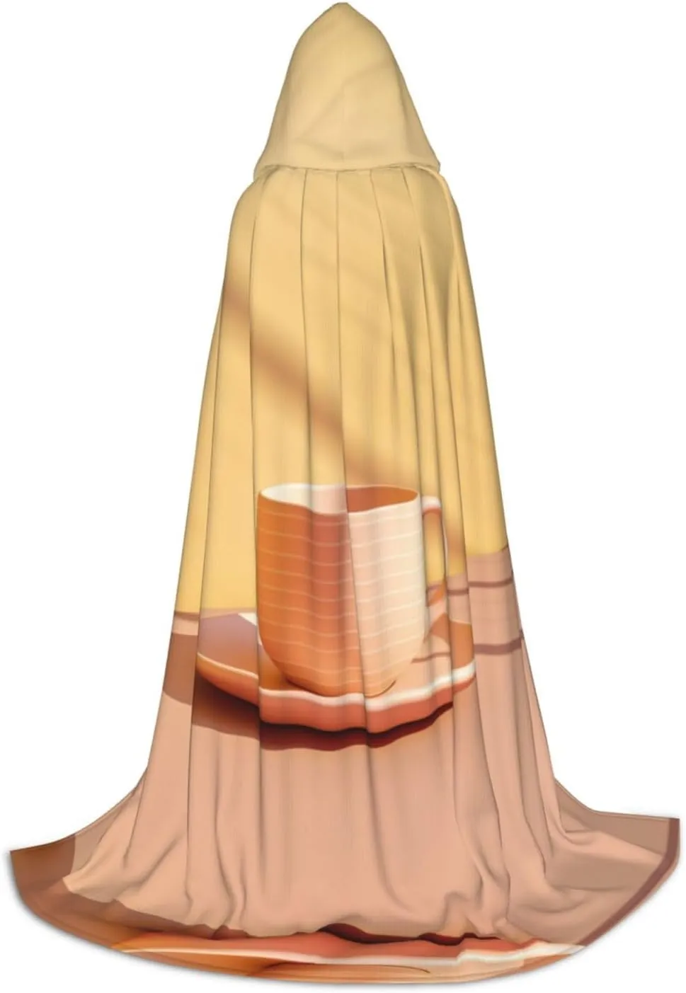 Cup Print Unisex Adults Hooded Cloak Cloaks Perfect for Halloween Role-Playing Masquerade Parties