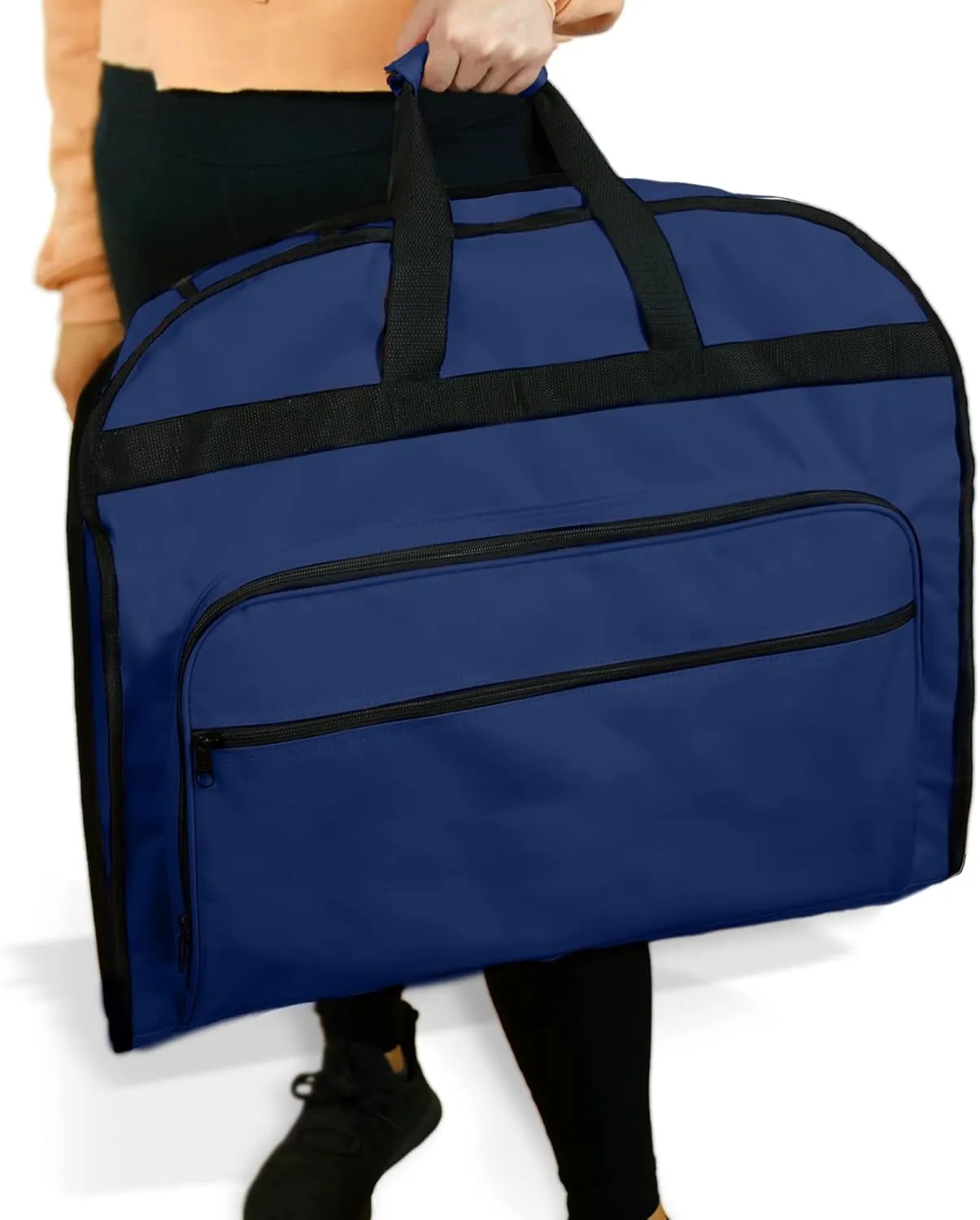 DALIX 39" Garment Bag Cover Suits Dresses Clothing Foldable Shoe Pocket in Navy Blue