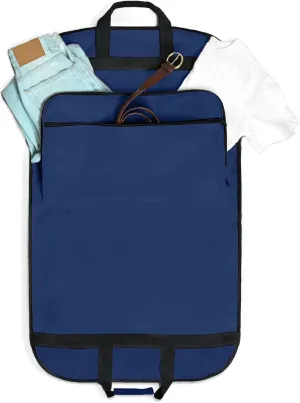 DALIX 39" Garment Bag Cover Suits Dresses Clothing Foldable Shoe Pocket in Navy Blue