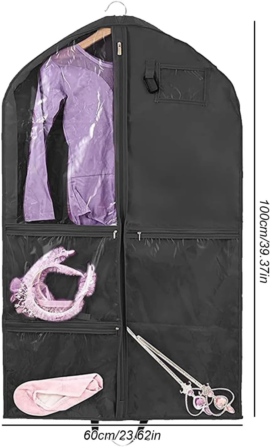 Dance Garment Organizer, Garment Bag with Pockets, Ballet Dance Garment Bag, 6 Pockets Travel Friendly Dance Clothing Bag, Lightweight Garment Bags for Belts Socks and Hair Ties