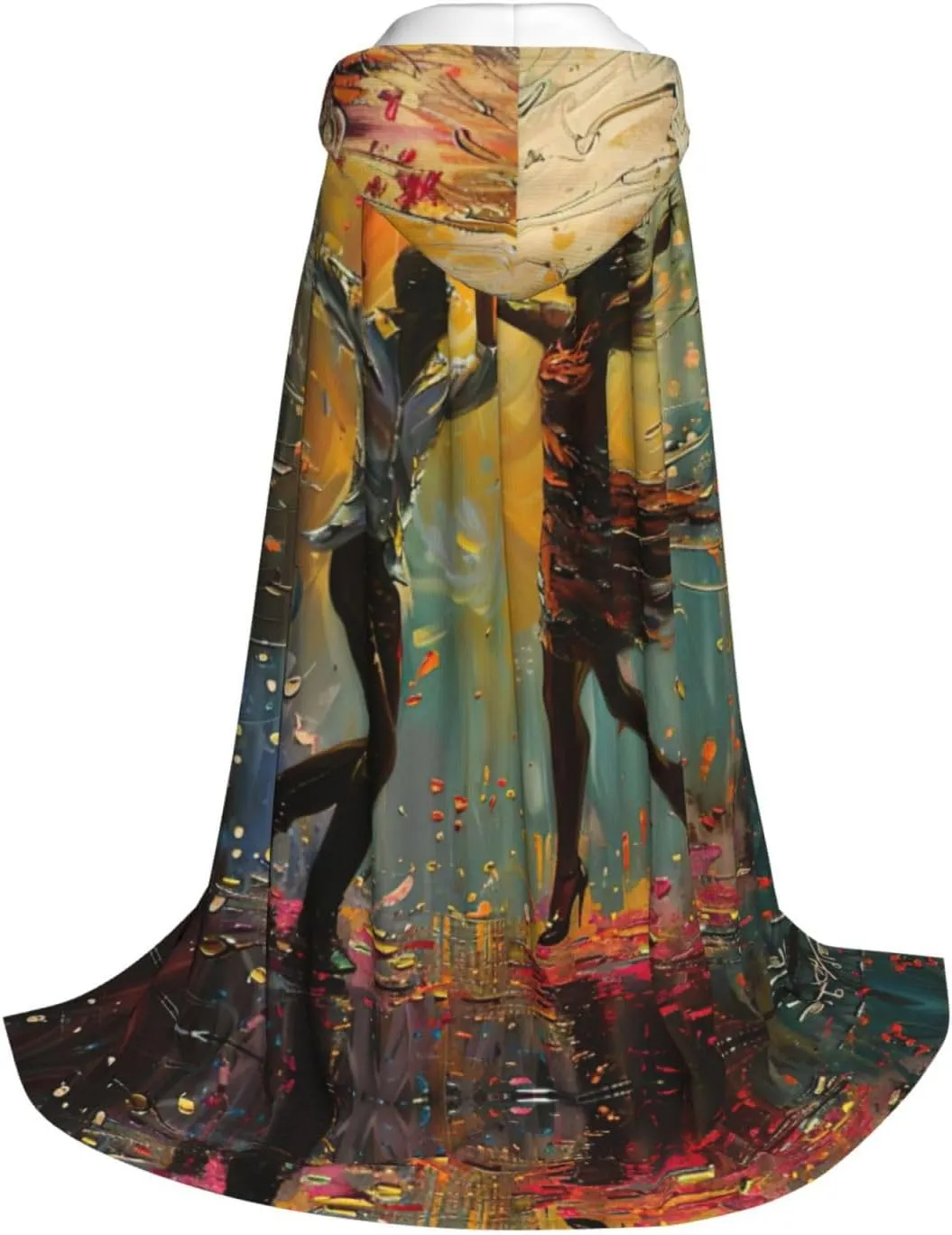 Dance with Music Print Unisex Adults Hooded Cloak Cloaks Perfect for Halloween Role-Playing Masquerade Parties